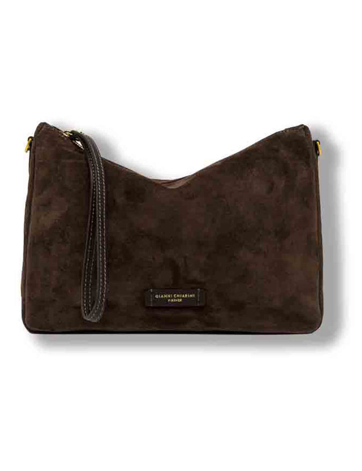 Borsa Nora Pouch donna in pelle scamosciata marrone con tracolla e cinturino BS10225 CM-PL_974 Gianni Chiarini 
