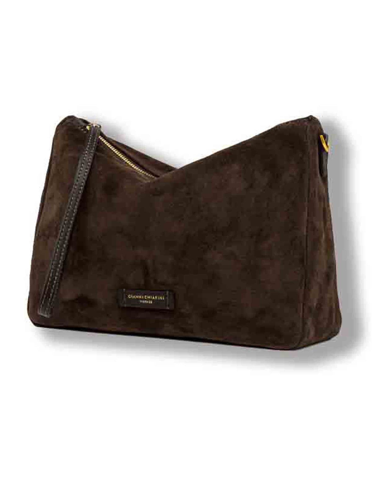 Borsa Nora Pouch donna in pelle scamosciata marrone con tracolla e cinturino BS10225 CM-PL_974 Gianni Chiarini 