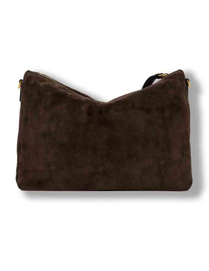 Borsa Nora Pouch donna in pelle scamosciata marrone con tracolla e cinturino BS10225 CM-PL_974 Gianni Chiarini 