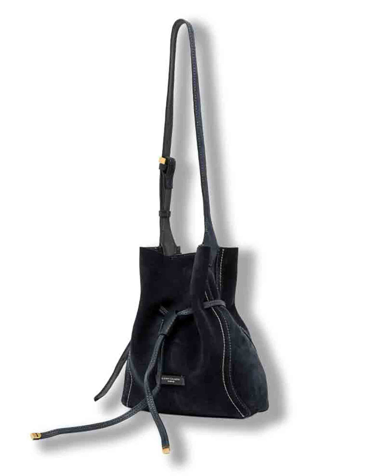 Borsa Sienna donna in pelle scamosciata blu con impunture a contrasto e pochette BS11786 CM-PL_14596 Gianni Chiarini 