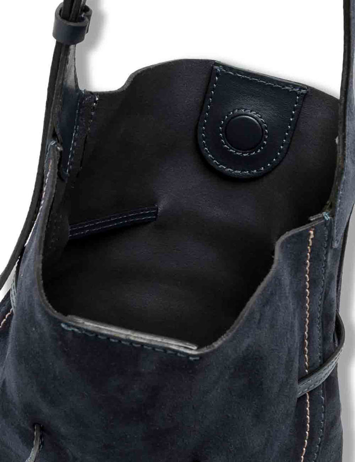 Borsa Sienna donna in pelle scamosciata blu con impunture a contrasto e pochette BS11786 CM-PL_14596 Gianni Chiarini 