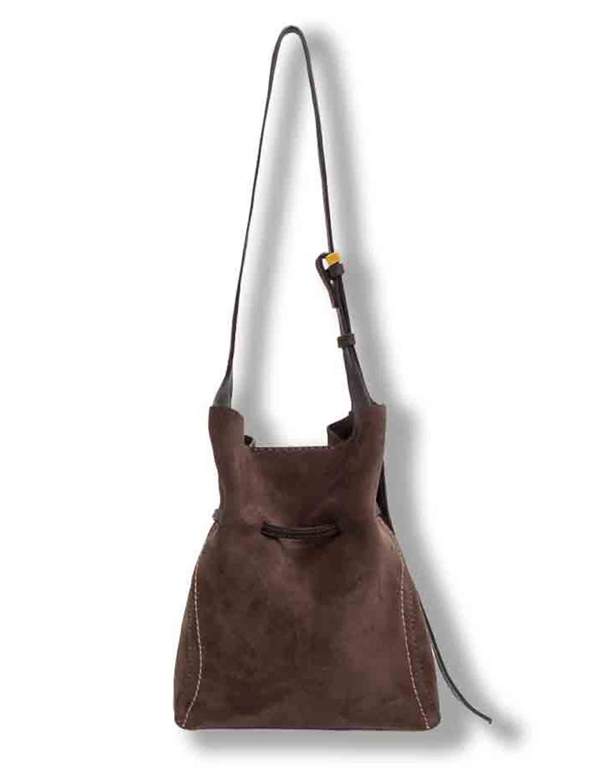 Borsa Sienna donna in pelle scamosciata marrone con impunture a contrasto e pochette BS11786 CM-PL_974 Gianni Chiarini 