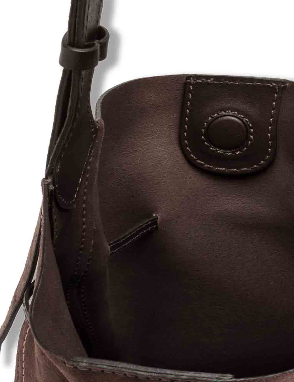 Borsa Sienna donna in pelle scamosciata marrone con impunture a contrasto e pochette BS11786 CM-PL_974 Gianni Chiarini 