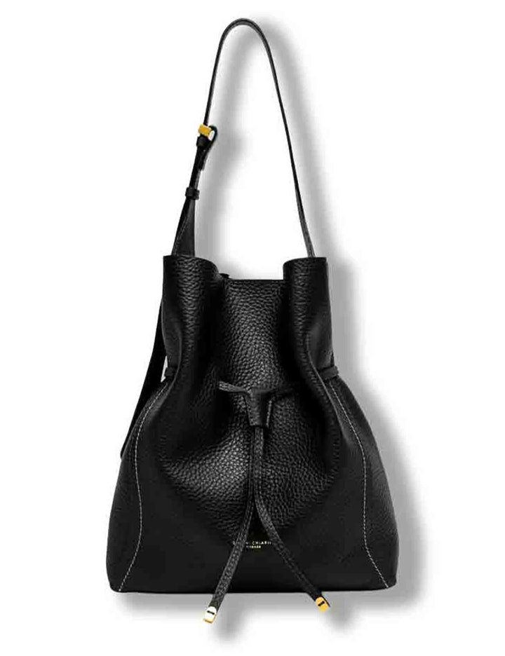 Borsa Sienna grande donna in pelle martellata grana maxi nera con impunture e pochette BS11787 RNGDBLT.U._001 Gianni Chiarini 