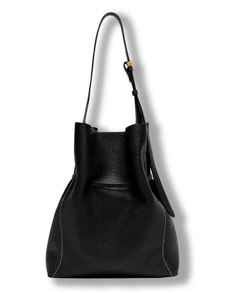 Borsa Sienna grande donna in pelle martellata grana maxi nera con impunture e pochette BS11787 RNGDBLT.U._001 Gianni Chiarini 