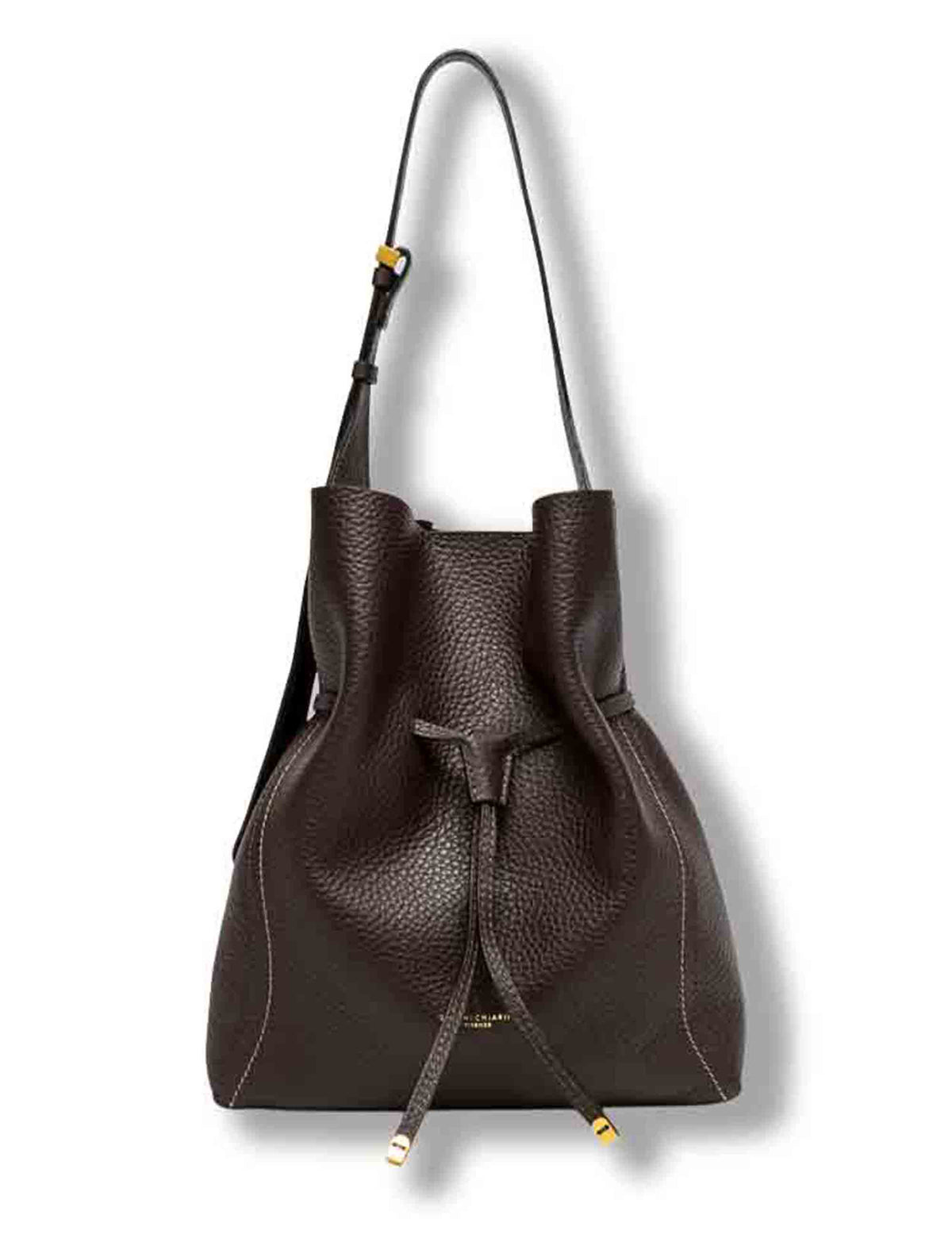 Borsa Sienna grande donna in pelle martellata grana maxi marrone con impunture e pochette BS11787 RNGDBLT.U._2107 Gianni Chiarini 