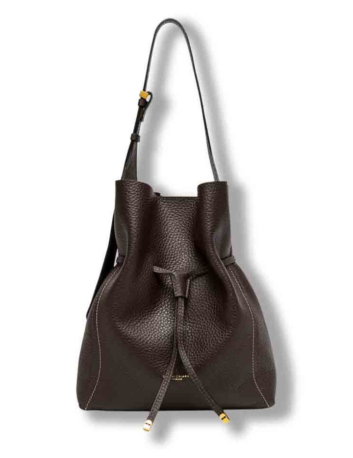 Borsa Sienna grande donna in pelle martellata grana maxi marrone con impunture e pochette BS11787 RNGDBLT.U._2107 Gianni Chiarini 