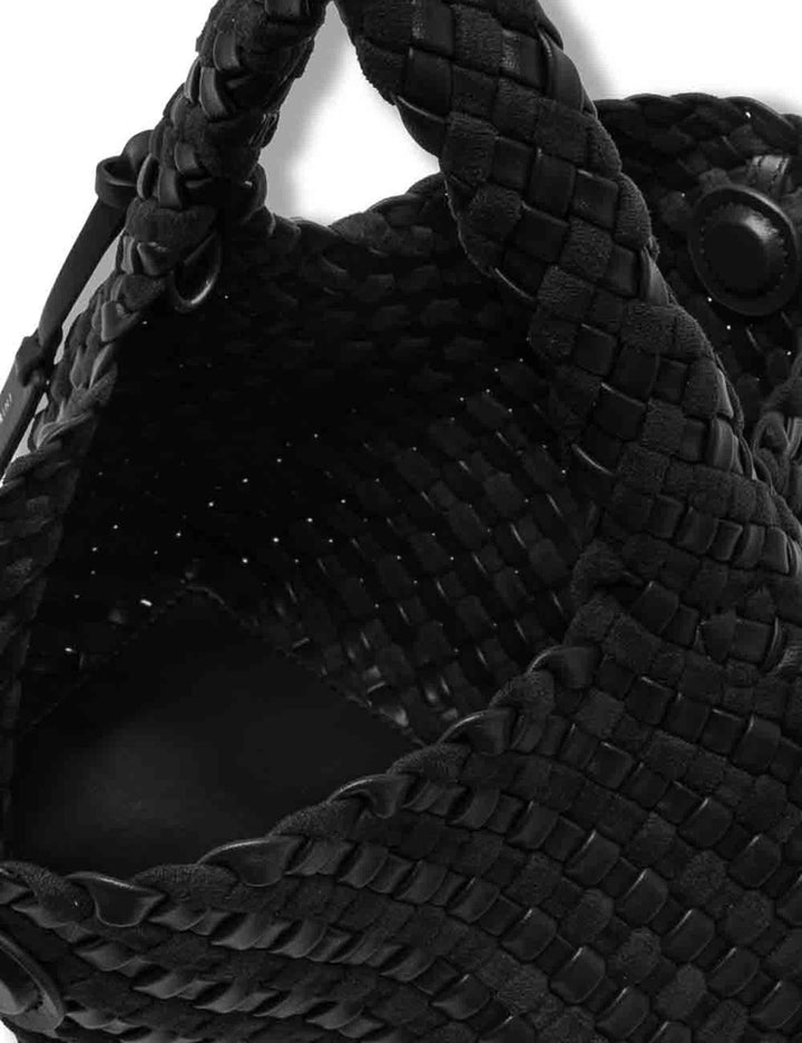 Borsa Aurelie donna  in pelle intrecciata nera con manico e tracolla removibile BS12065 COMMW-PLINT_001 Gianni Chiarini 