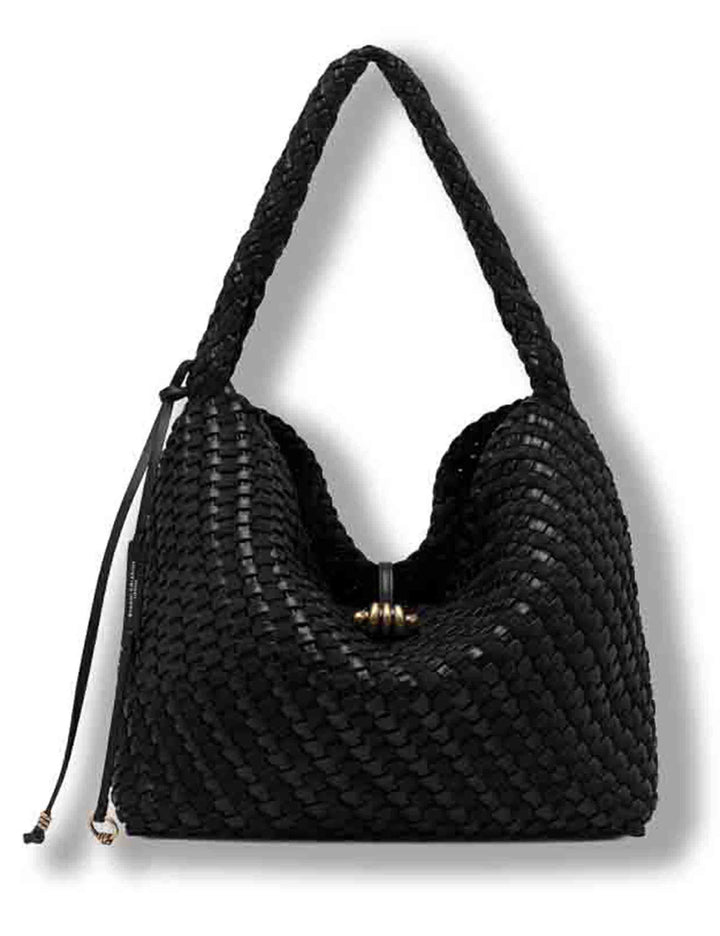 Borsa Aurelie media donna in pelle intrecciata nera con manico handle BS12066 COMMW-PLINT_001 Gianni Chiarini 