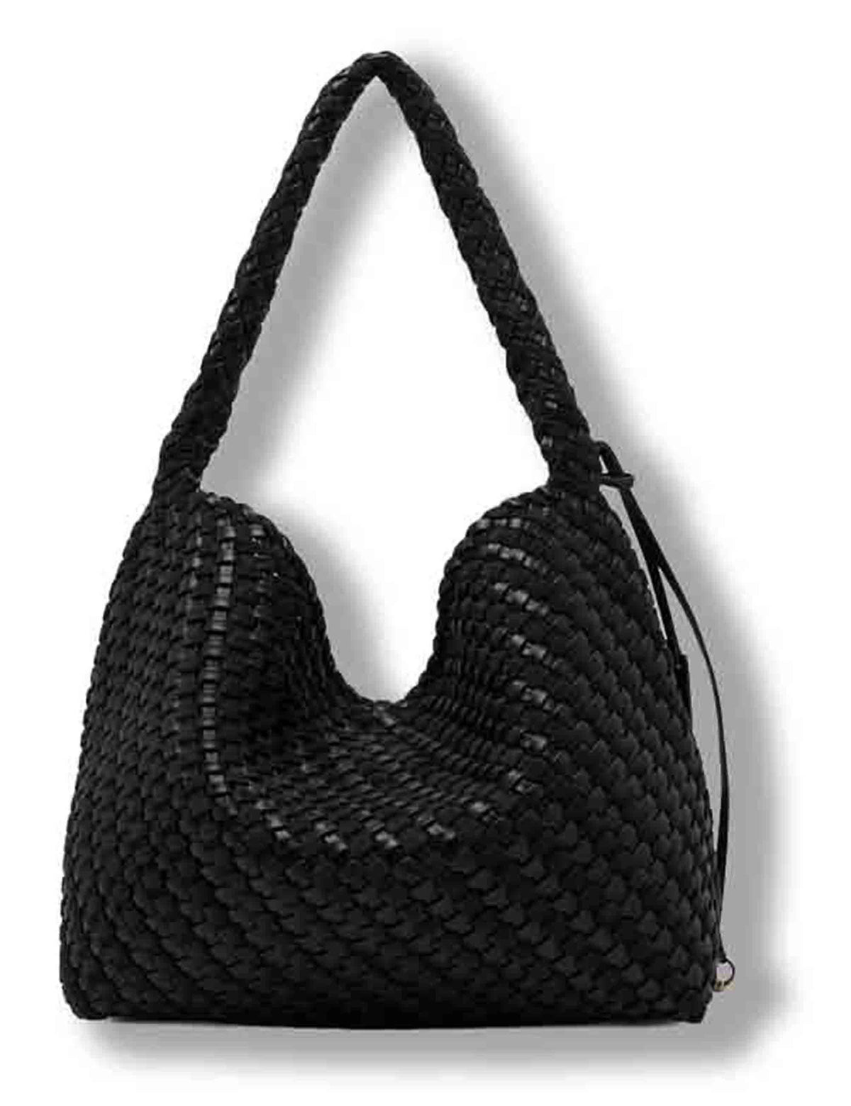 Borsa Aurelie media donna in pelle intrecciata nera con manico handle BS12066 COMMW-PLINT_001 Gianni Chiarini 