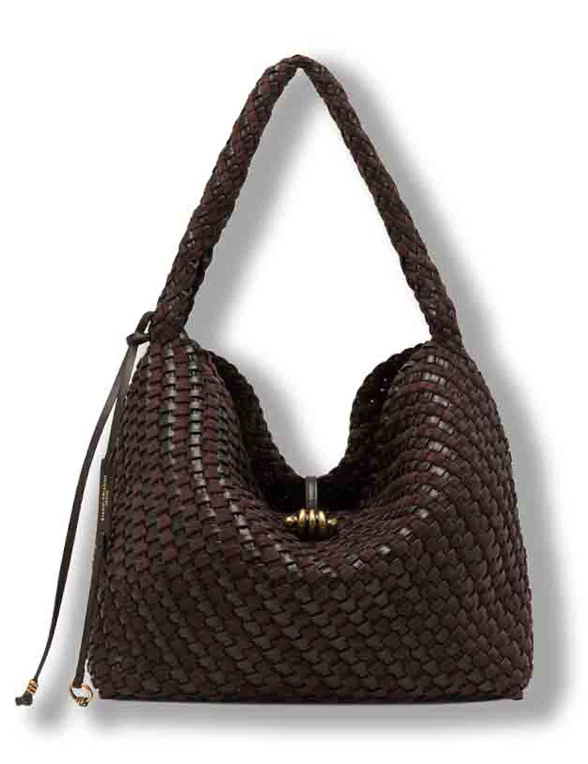 Borsa Aurelie media donna in pelle intrecciata marrone con manico handle BS12066 COMMW-PLINT_2107 Gianni Chiarini 