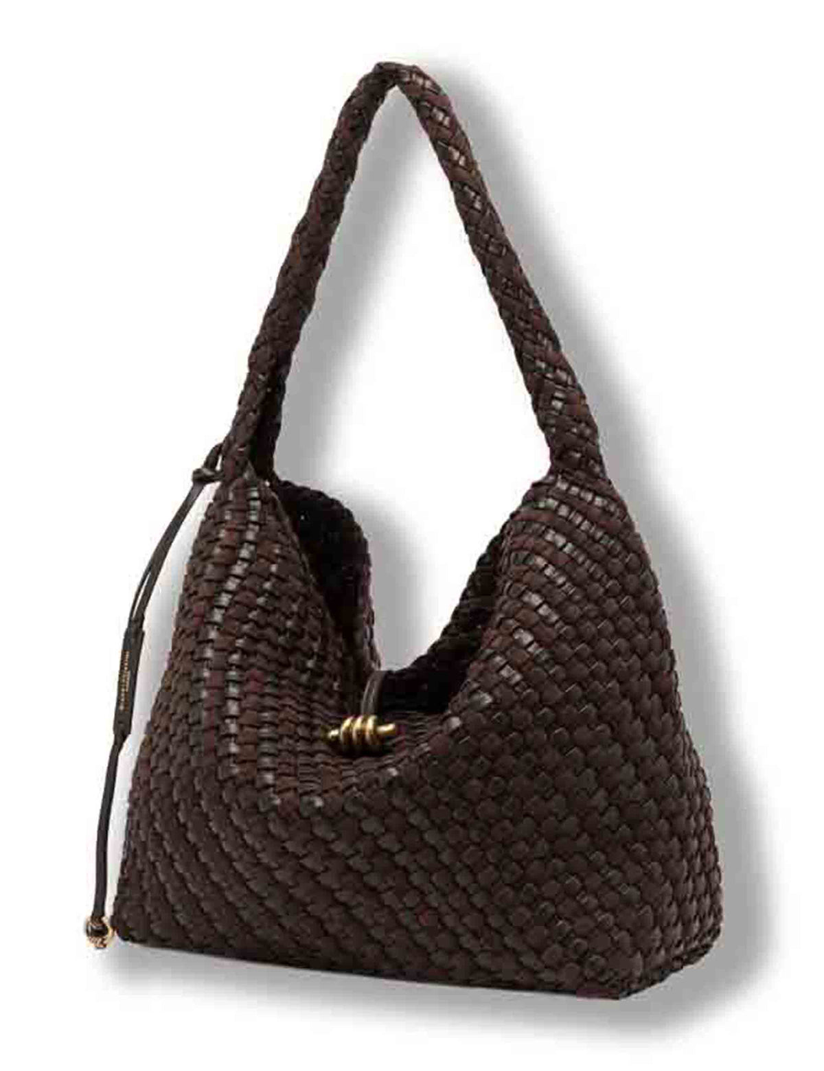 Borsa Aurelie media donna in pelle intrecciata marrone con manico handle BS12066 COMMW-PLINT_2107 Gianni Chiarini 