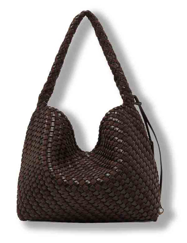 Borsa Aurelie media donna in pelle intrecciata marrone con manico handle BS12066 COMMW-PLINT_2107 Gianni Chiarini 