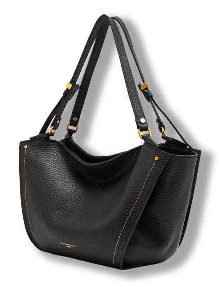 Borsa Bloom donna in pelle double grana maxi nera con silhouette a tulipano BS12226 RNGDBLT.U._001 Gianni Chiarini 