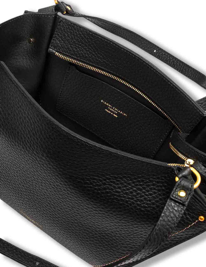 Borsa Bloom donna in pelle double grana maxi nera con silhouette a tulipano BS12226 RNGDBLT.U._001 Gianni Chiarini 
