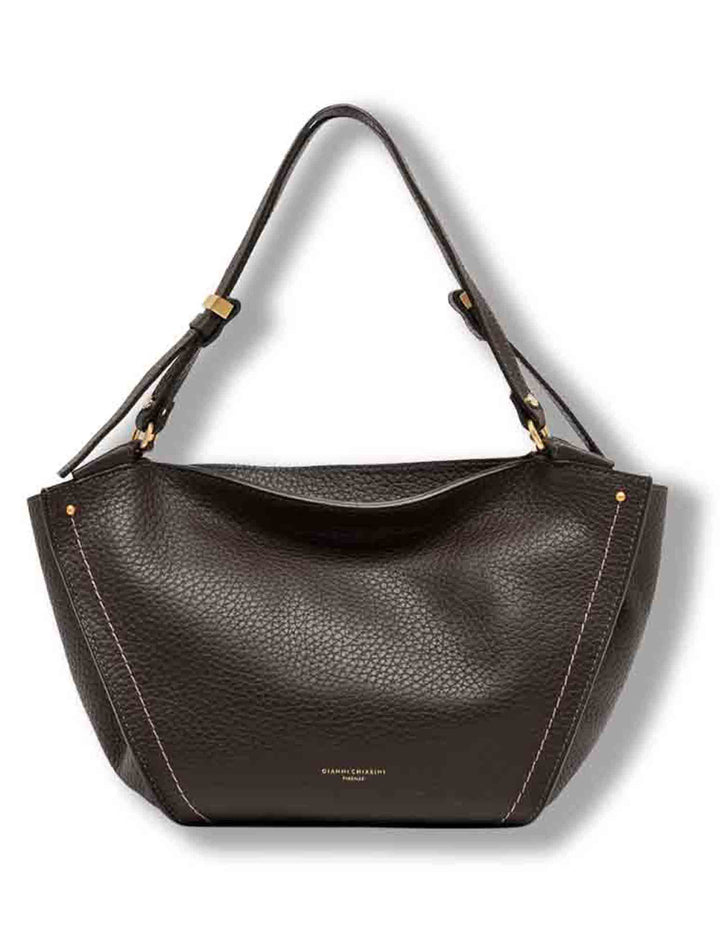 Borsa Bloom donna in pelle double grana maxi marrone con silhouette a tulipano BS12226 RNGDBLT.U._2107 Gianni Chiarini 