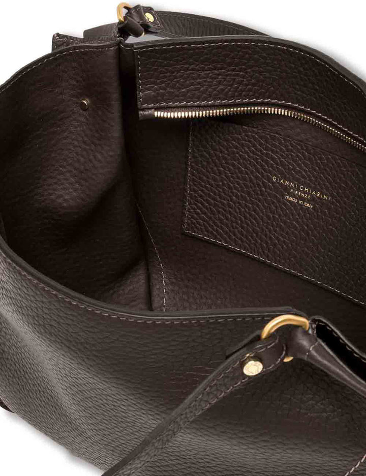 Borsa Bloom donna in pelle double grana maxi marrone con silhouette a tulipano BS12226 RNGDBLT.U._2107 Gianni Chiarini 