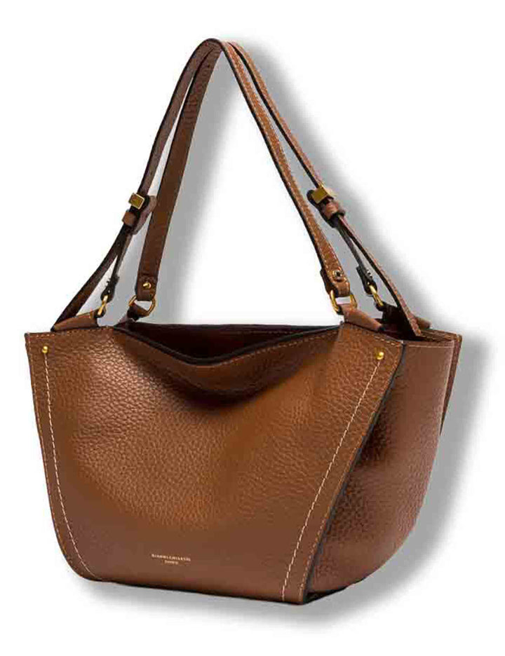 Borsa Bloom donna in pelle double grana maxi cuoio con silhouette a tulipano BS12226 RNGDBLT.U._331 Gianni Chiarini 