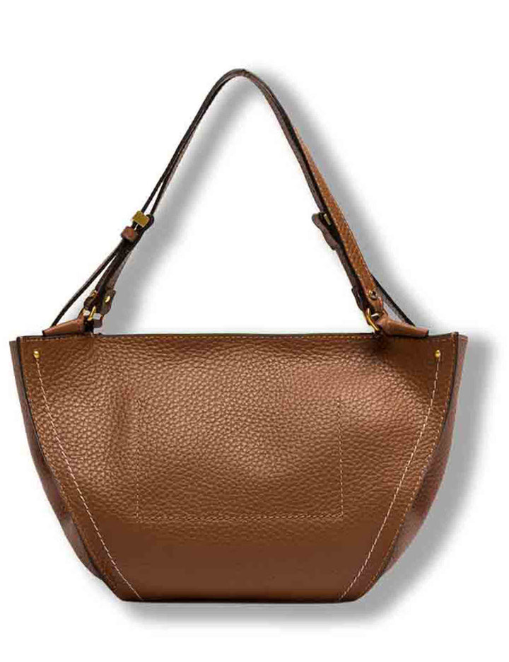 Borsa Bloom donna in pelle double grana maxi cuoio con silhouette a tulipano BS12226 RNGDBLT.U._331 Gianni Chiarini 