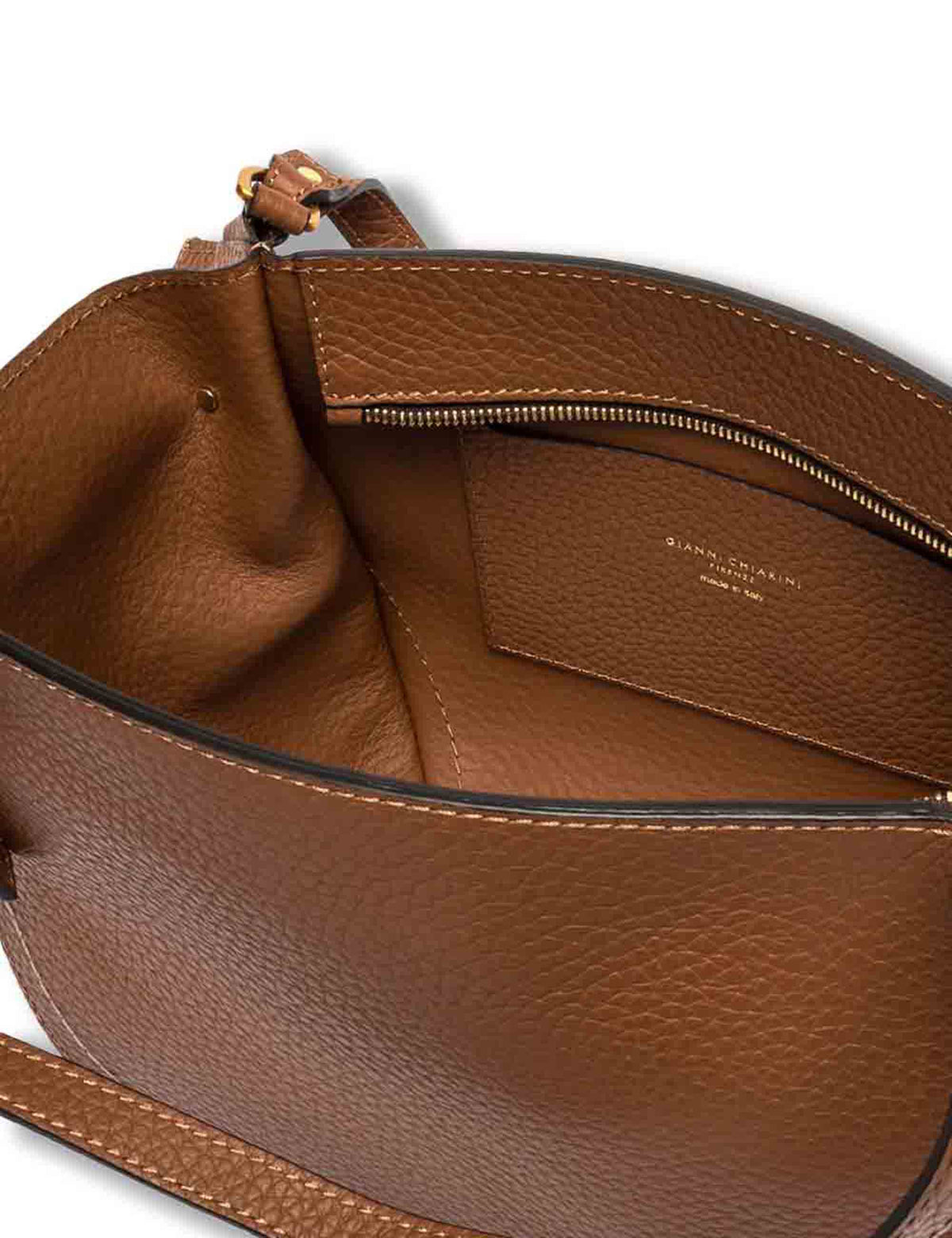 Borsa Bloom donna in pelle double grana maxi cuoio con silhouette a tulipano BS12226 RNGDBLT.U._331 Gianni Chiarini 