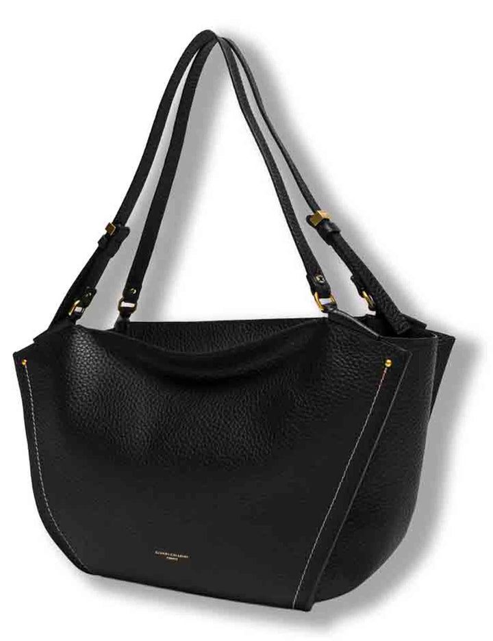 Borsa Bloom grande donna in pelle double grana maxi nera con silhouette a tulipano BS12227 RNGDBLT.U._001 Gianni Chiarini 