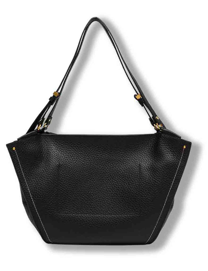 Borsa Bloom grande donna in pelle double grana maxi nera con silhouette a tulipano BS12227 RNGDBLT.U._001 Gianni Chiarini 