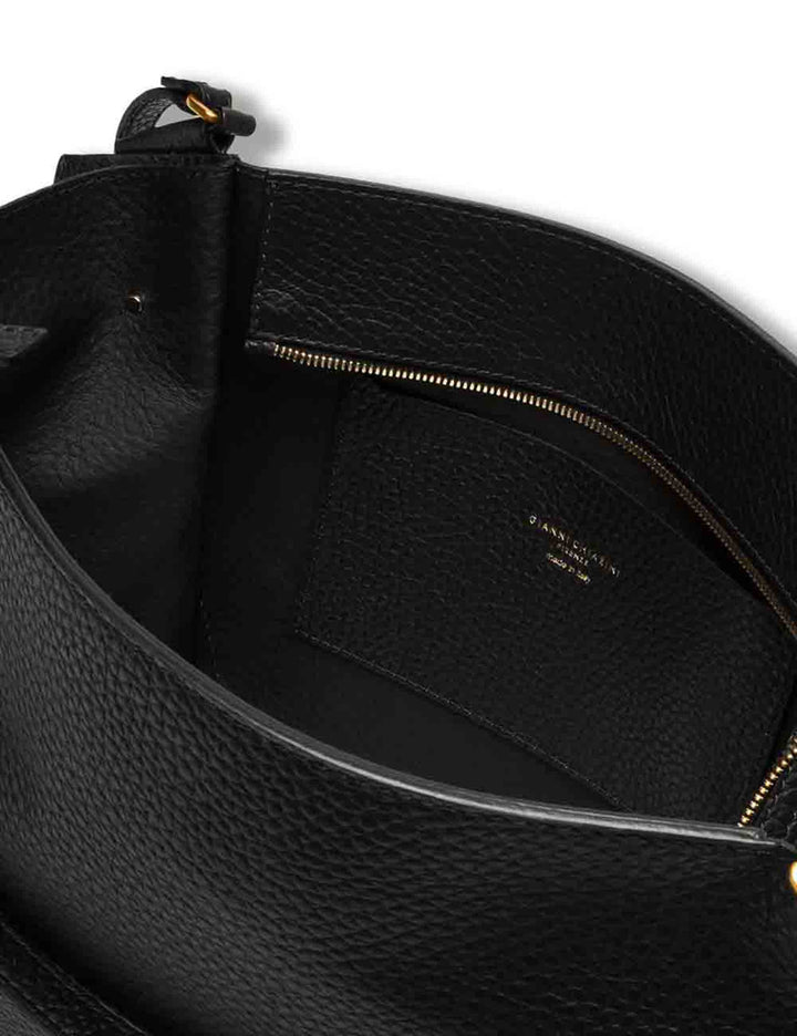 Borsa Bloom grande donna in pelle double grana maxi nera con silhouette a tulipano BS12227 RNGDBLT.U._001 Gianni Chiarini 