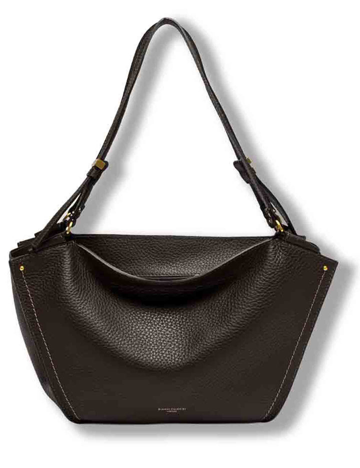 Borsa Bloom grande donna in pelle double grana maxi marrone con silhouette a tulipano BS12227 RNGDBLT.U._2107 Gianni Chiarini 