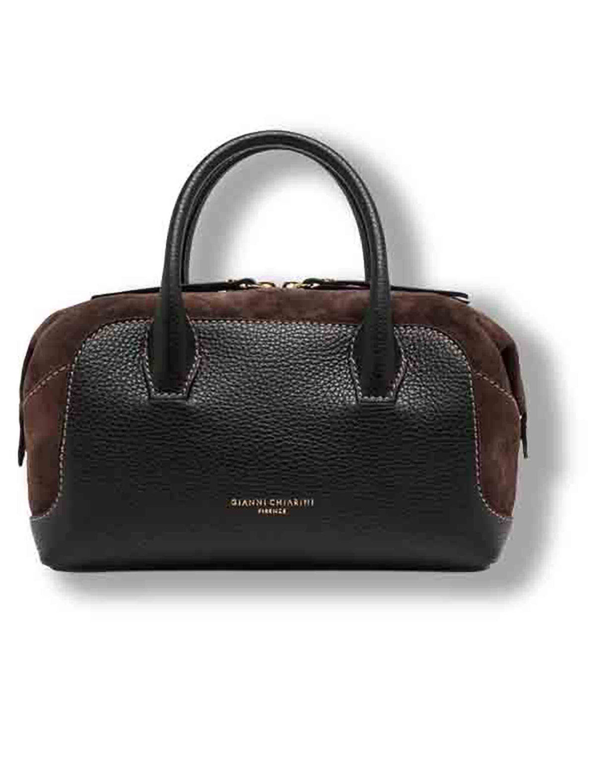Borsa Gemma donna in pelle martellata nera con fianchi in suede e tracolla removibile BS12240 COMMGRN-CM_14679 Gianni Chiarini 