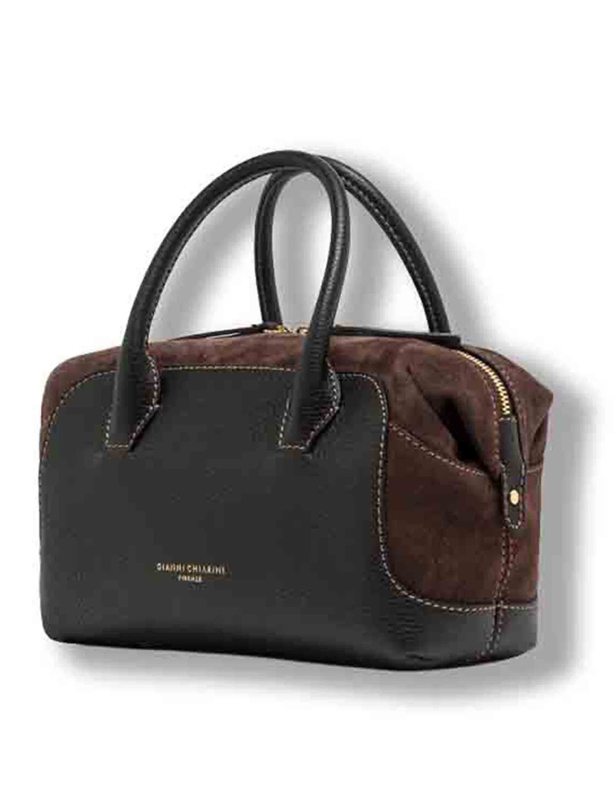 Borsa Gemma donna in pelle martellata nera con fianchi in suede e tracolla removibile BS12240 COMMGRN-CM_14679 Gianni Chiarini 