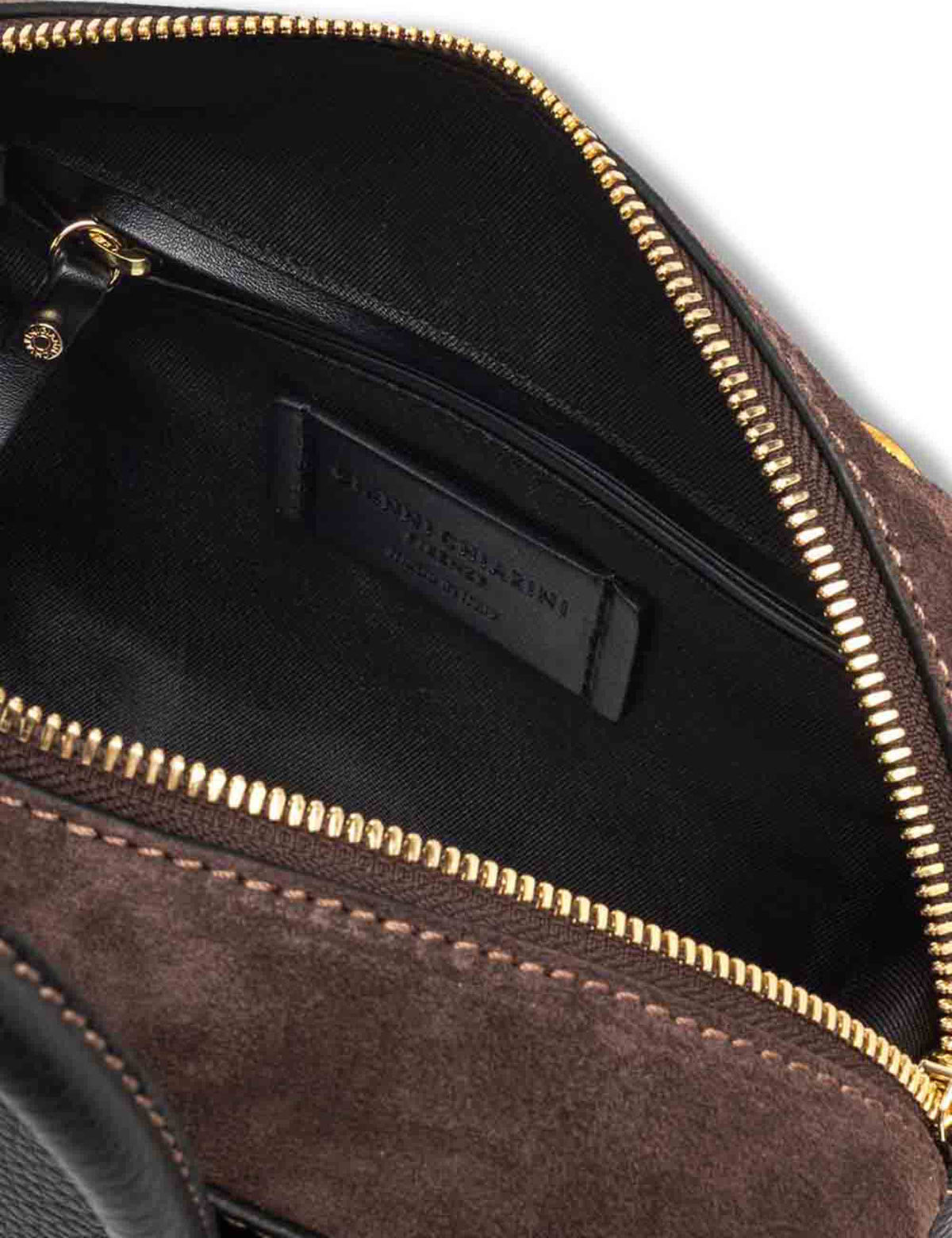 Borsa Gemma donna in pelle martellata nera con fianchi in suede e tracolla removibile BS12240 COMMGRN-CM_14679 Gianni Chiarini 