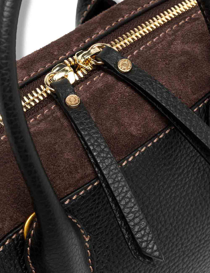 Borsa Gemma donna in pelle martellata nera con fianchi in suede e tracolla removibile BS12240 COMMGRN-CM_14679 Gianni Chiarini 