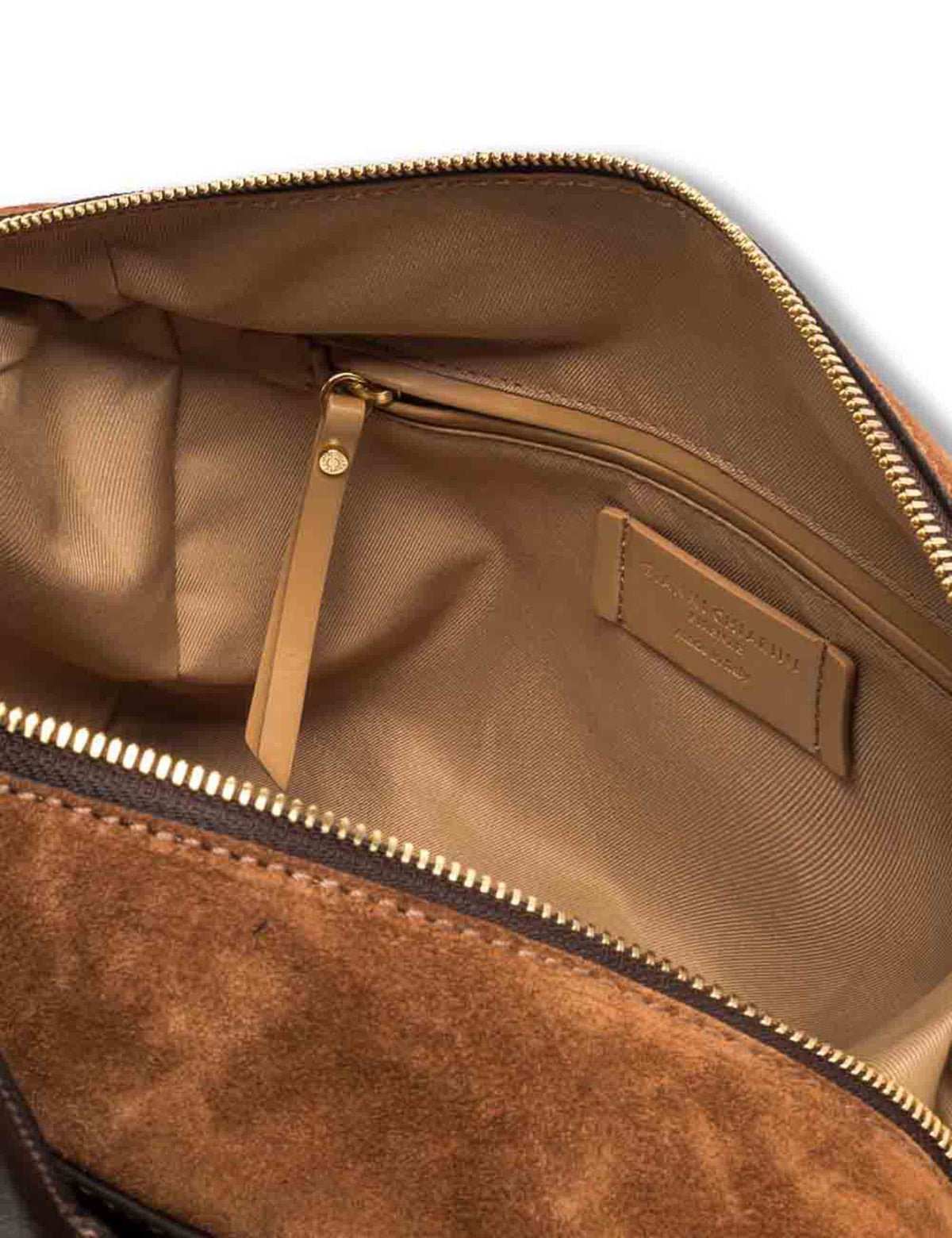 Borsa Gemma grande donna in pelle martellata marrone con fianchi in suede e tracolla removibile BS12241 COMMGRN-CM_14678 Gianni Chiarini 
