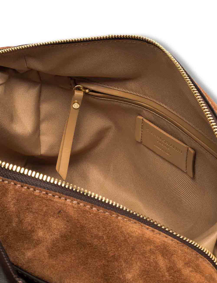 Borsa Gemma grande donna in pelle martellata marrone con fianchi in suede e tracolla removibile BS12241 COMMGRN-CM_14678 Gianni Chiarini 