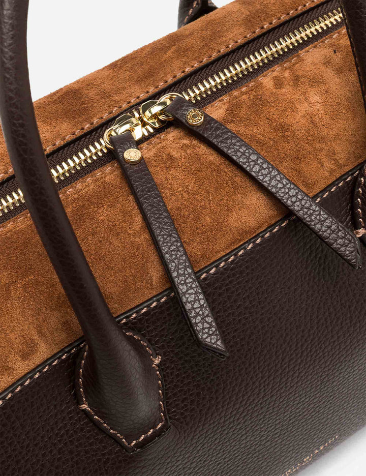 Borsa Gemma grande donna in pelle martellata marrone con fianchi in suede e tracolla removibile BS12241 COMMGRN-CM_14678 Gianni Chiarini 