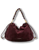 Borsa Morgana in pelle scamosciata bordeaux con shape arricciata Donna BS12260 CM-PL_7580