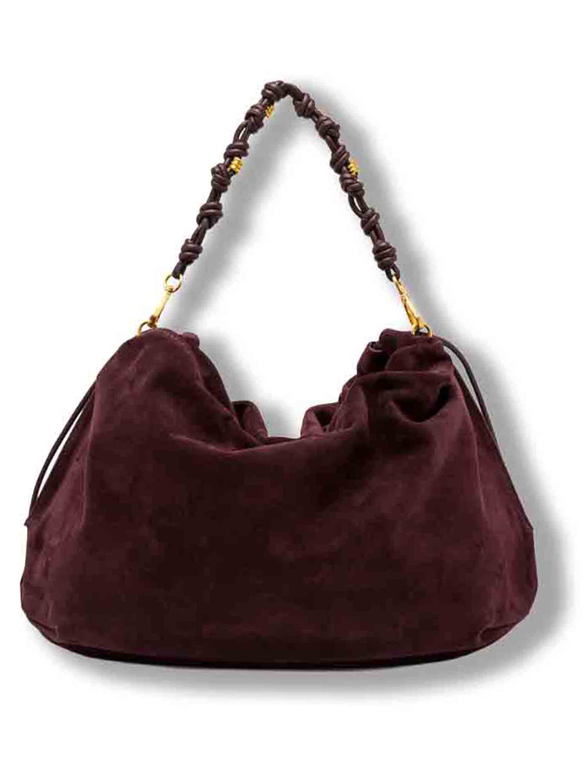 Borsa Morgana donna in pelle scamosciata bordeaux con shape arricciata e doppia portabilità BS12260 CM-PL_7580 Gianni Chiarini 