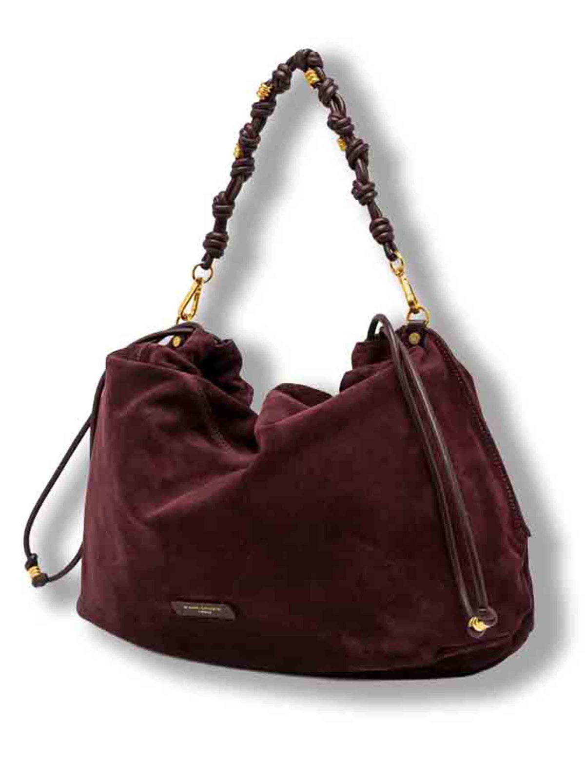 Borsa Morgana donna in pelle scamosciata bordeaux con shape arricciata e doppia portabilità BS12260 CM-PL_7580 Gianni Chiarini 