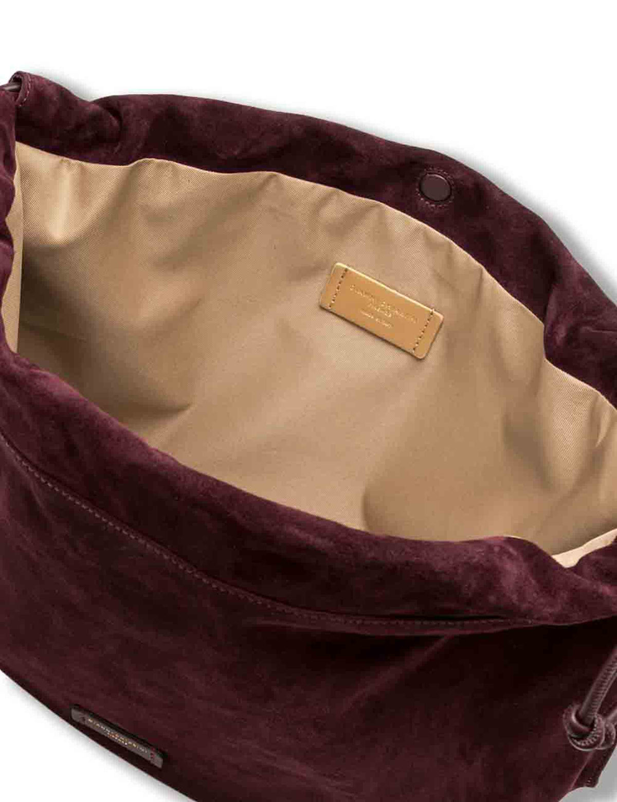 Borsa Morgana donna in pelle scamosciata bordeaux con shape arricciata e doppia portabilità BS12260 CM-PL_7580 Gianni Chiarini 