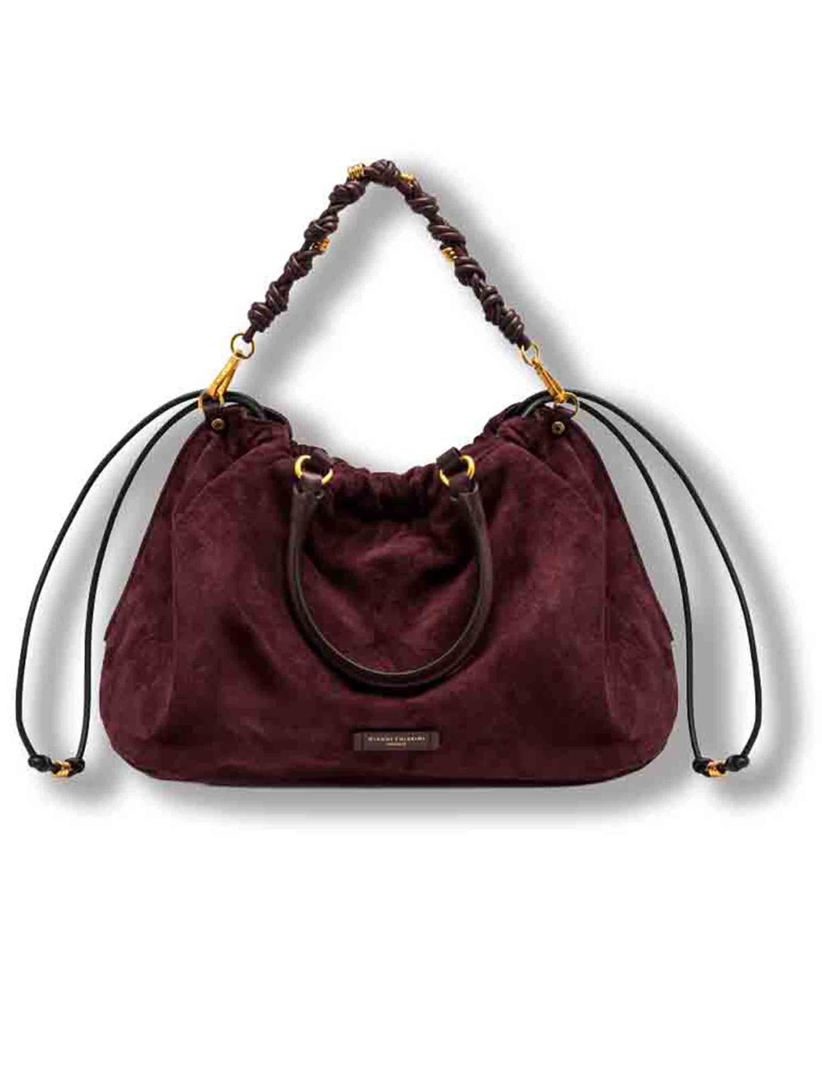 Borsa Morgana grande donna in pelle scamosciata bordeaux con shape arricciata e doppia portabilità BS12261 CM-PL_7580 Gianni Chiarini 