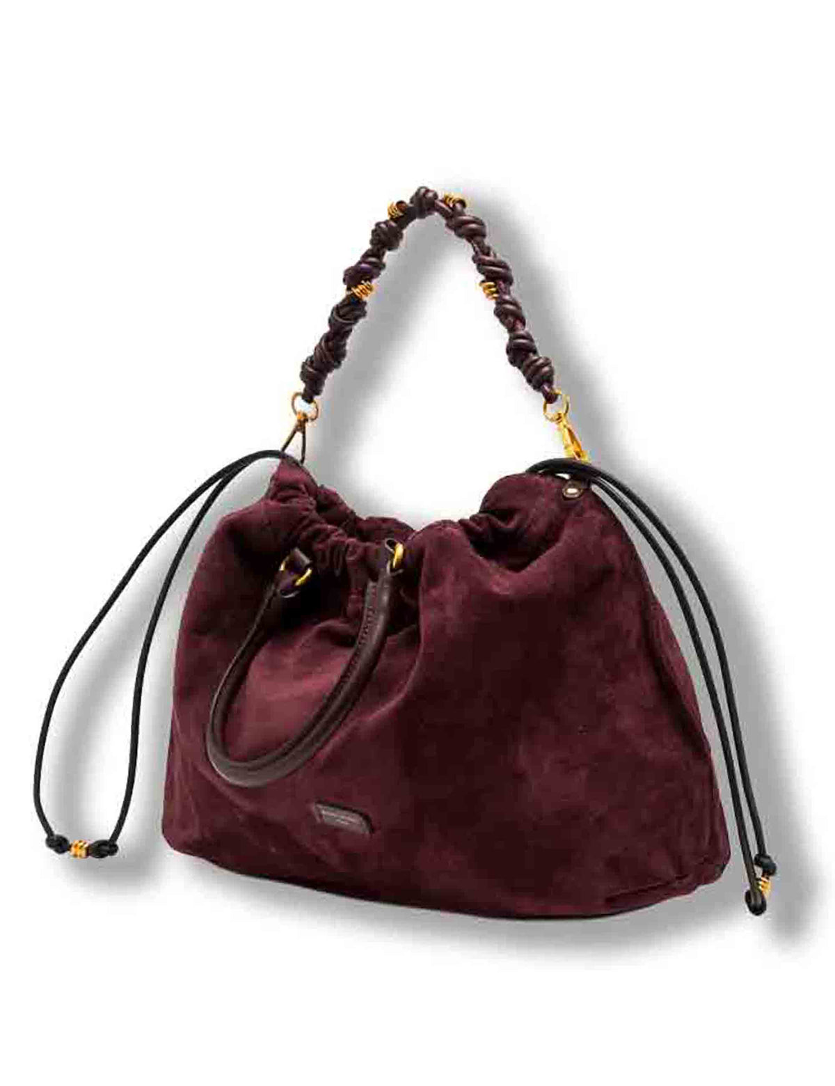 Borsa Morgana grande donna in pelle scamosciata bordeaux con shape arricciata e doppia portabilità BS12261 CM-PL_7580 Gianni Chiarini 