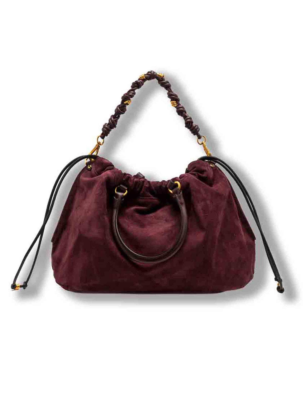 Borsa Morgana grande donna in pelle scamosciata bordeaux con shape arricciata e doppia portabilità BS12261 CM-PL_7580 Gianni Chiarini 