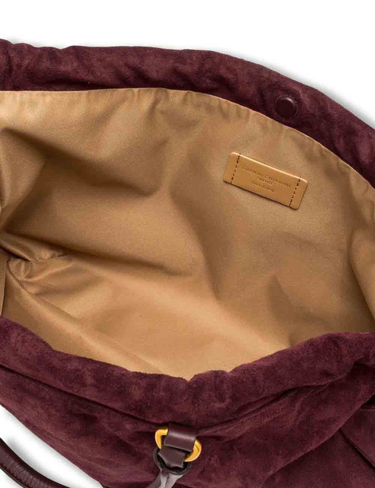 Borsa Morgana grande donna in pelle scamosciata bordeaux con shape arricciata e doppia portabilità BS12261 CM-PL_7580 Gianni Chiarini 
