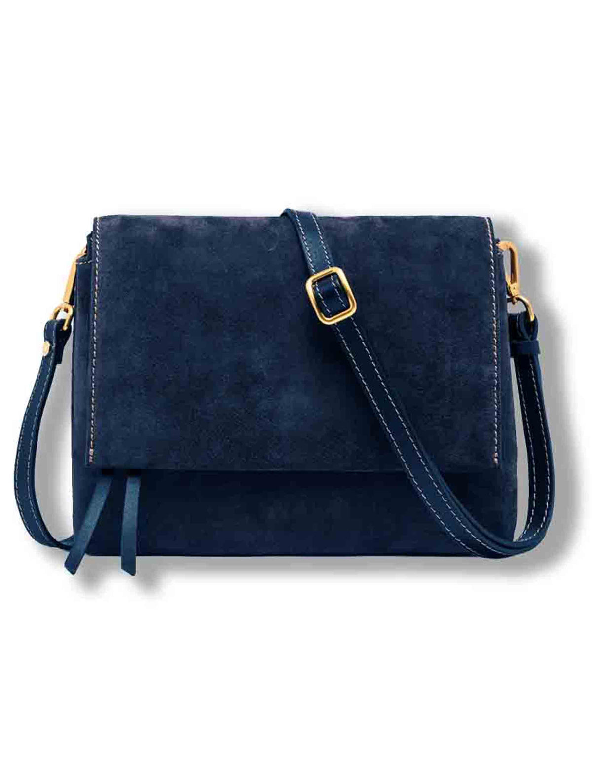 Borsa Three piccola donna in pelle scamosciata blu con zip a contrasto e tracolla BS12294 COMMCM-PL_14596 Gianni Chiarini 