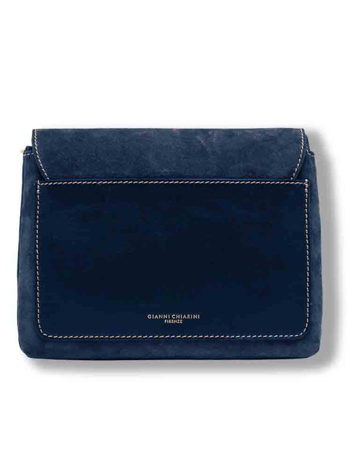 Borsa Three piccola donna in pelle scamosciata blu con zip a contrasto e tracolla BS12294 COMMCM-PL_14596 Gianni Chiarini 