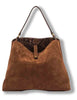 Borsa Fiona grande in pelle scamosciata cuoio con interno pitone Donna BS12486 CM-PTY_099
