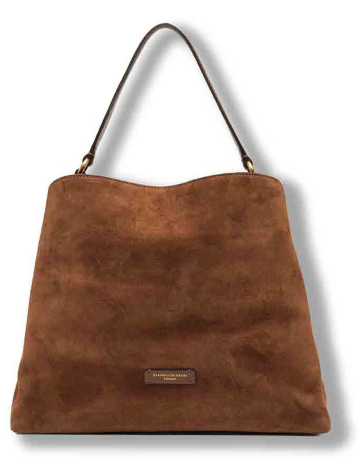 Borsa Fiona grande donna in pelle scamosciata cuoio con interno pitone e tracolla removibile BS12486 CM-PTY_099 Gianni Chiarini 