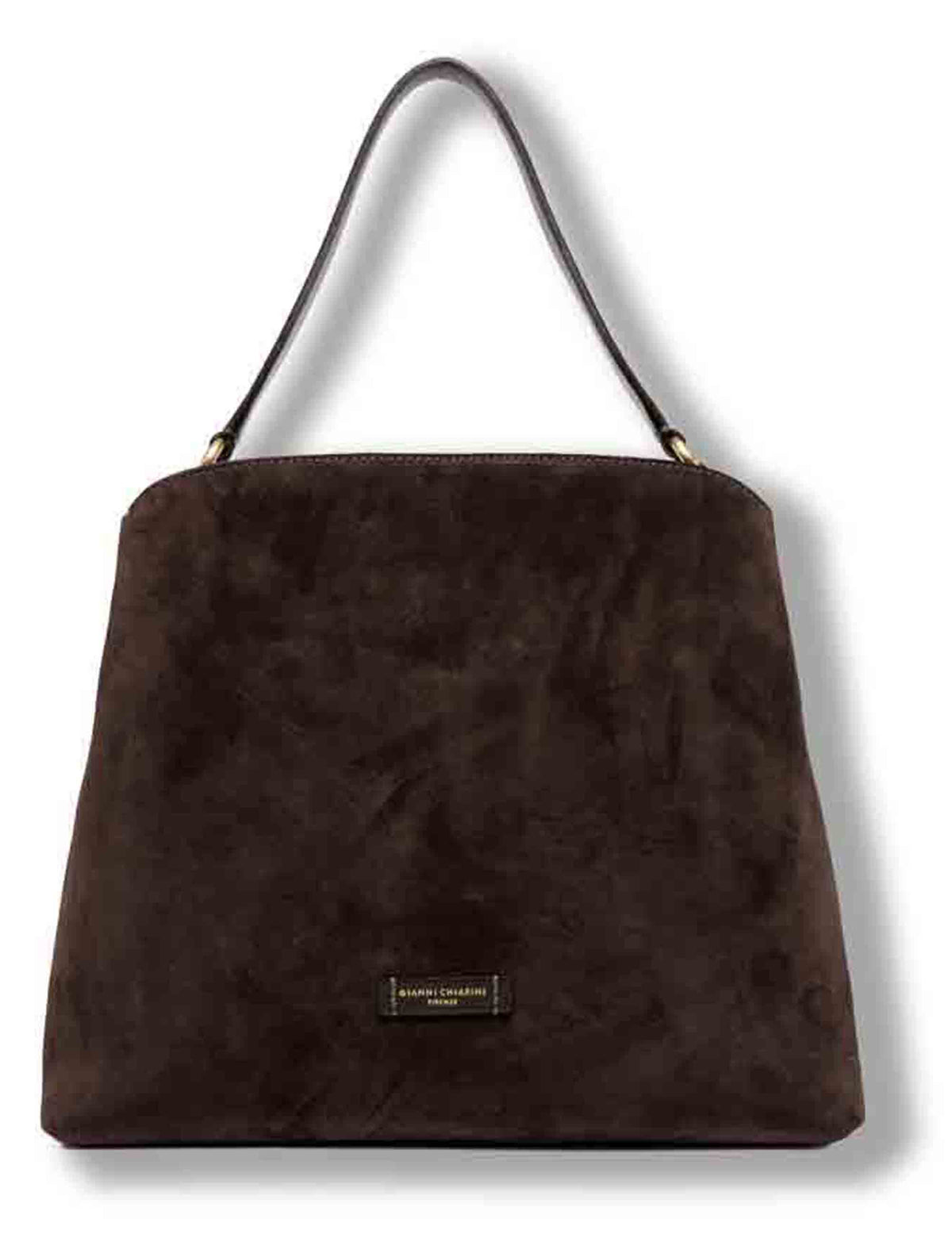 Borsa Fiona grande donna in pelle scamosciata marrone con interno pitone e tracolla removibile BS12486 CM-PTY_974 Gianni Chiarini 