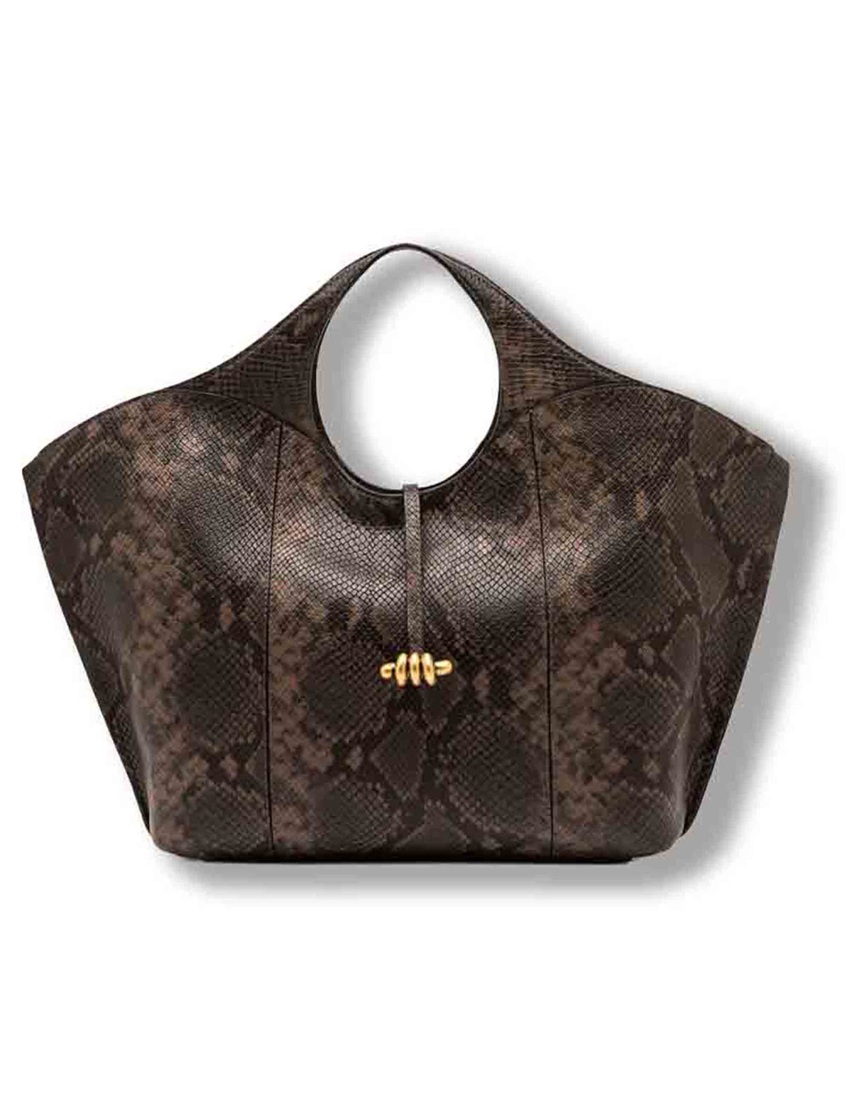 Borsa Infinity media donna in pelle stampa pitone cuoio con doppi manici e tracolla BS12490 PTY_2107 Gianni Chiarini 