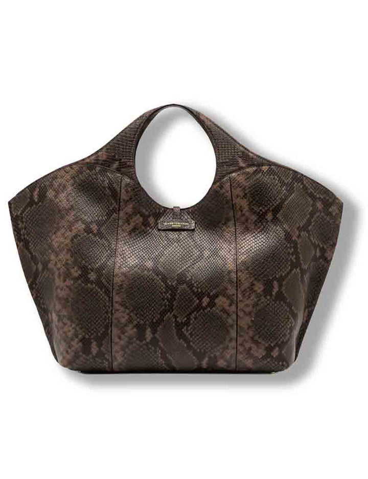 Borsa Infinity media donna in pelle stampa pitone cuoio con doppi manici e tracolla BS12490 PTY_2107 Gianni Chiarini 